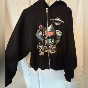 Dressed in Lala Runaway Zip Up Hoodie FULL LENGTH